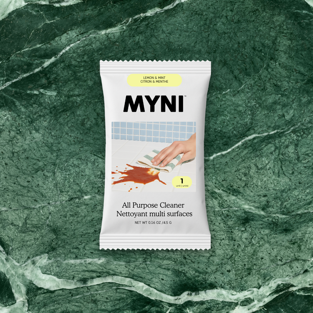 Myni All-Purpose Cleaning Tablet packaging — plastic-free natural cleaner