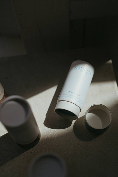 Tallow Deodorant Dreamer flat lay — eco-friendly natural deodorant