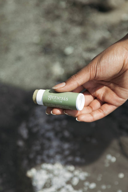 Matcha Corrector Stick texture — natural matcha tallow skin corrector