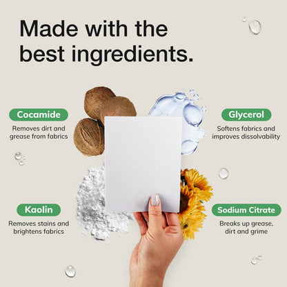 Fragrance Free Laundry Sheets lifestyle — natural plastic-free laundry detergent Canada
