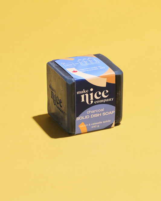 Make Nice Company Charcoal Solid Dish Soap — natural detoxifying dish soap Canada