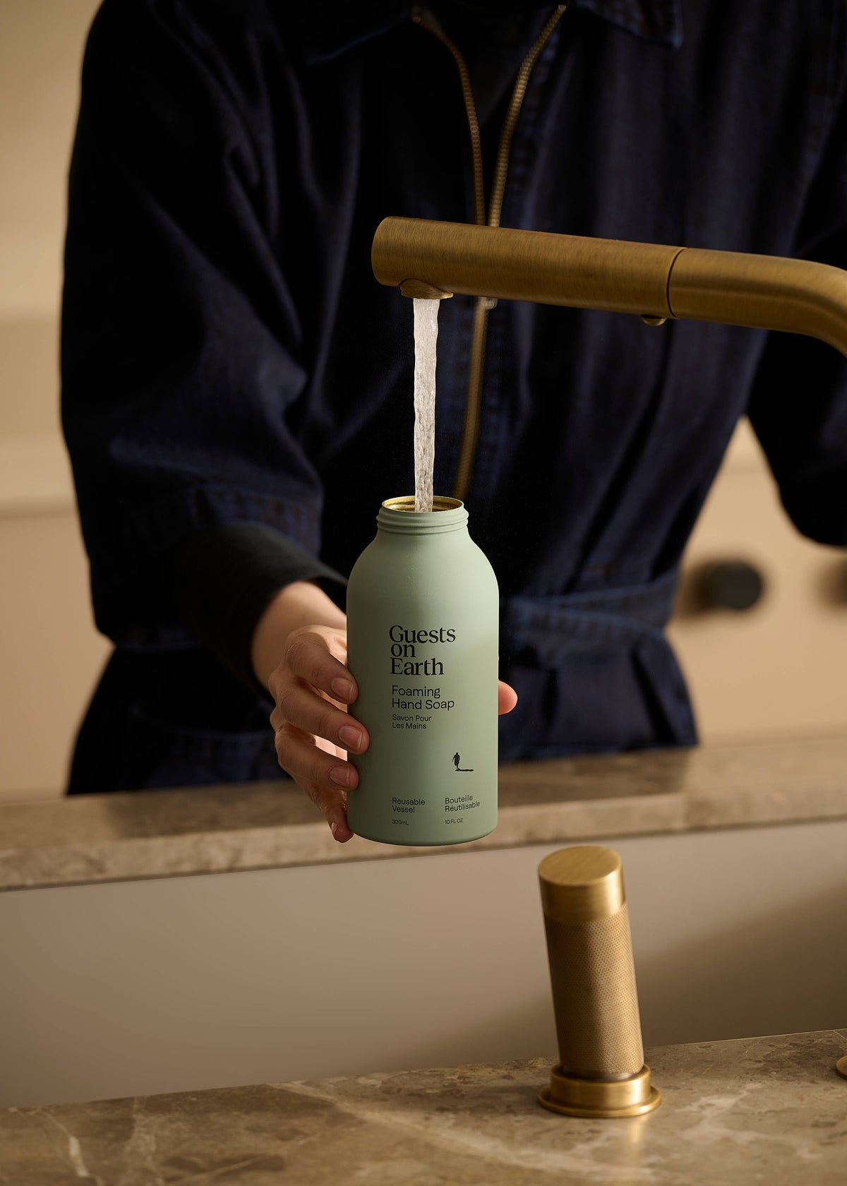 Woodlands Foaming Hand Soap close-up — natural plastic-free hand soap