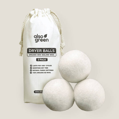 Also Green Reusable Wool Dryer Balls 3-pack — natural eco-friendly dryer balls Canada