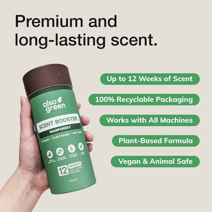 Rainforest Scent Booster close-up — natural plastic-free laundry booster