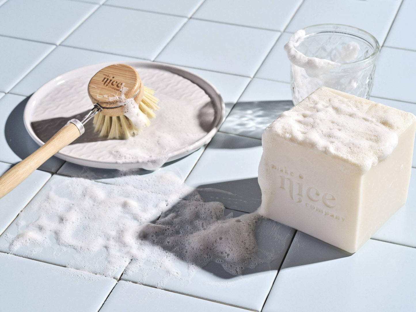 BIG Unscented Solid Dish Soap lifestyle — natural zero waste kitchen soap