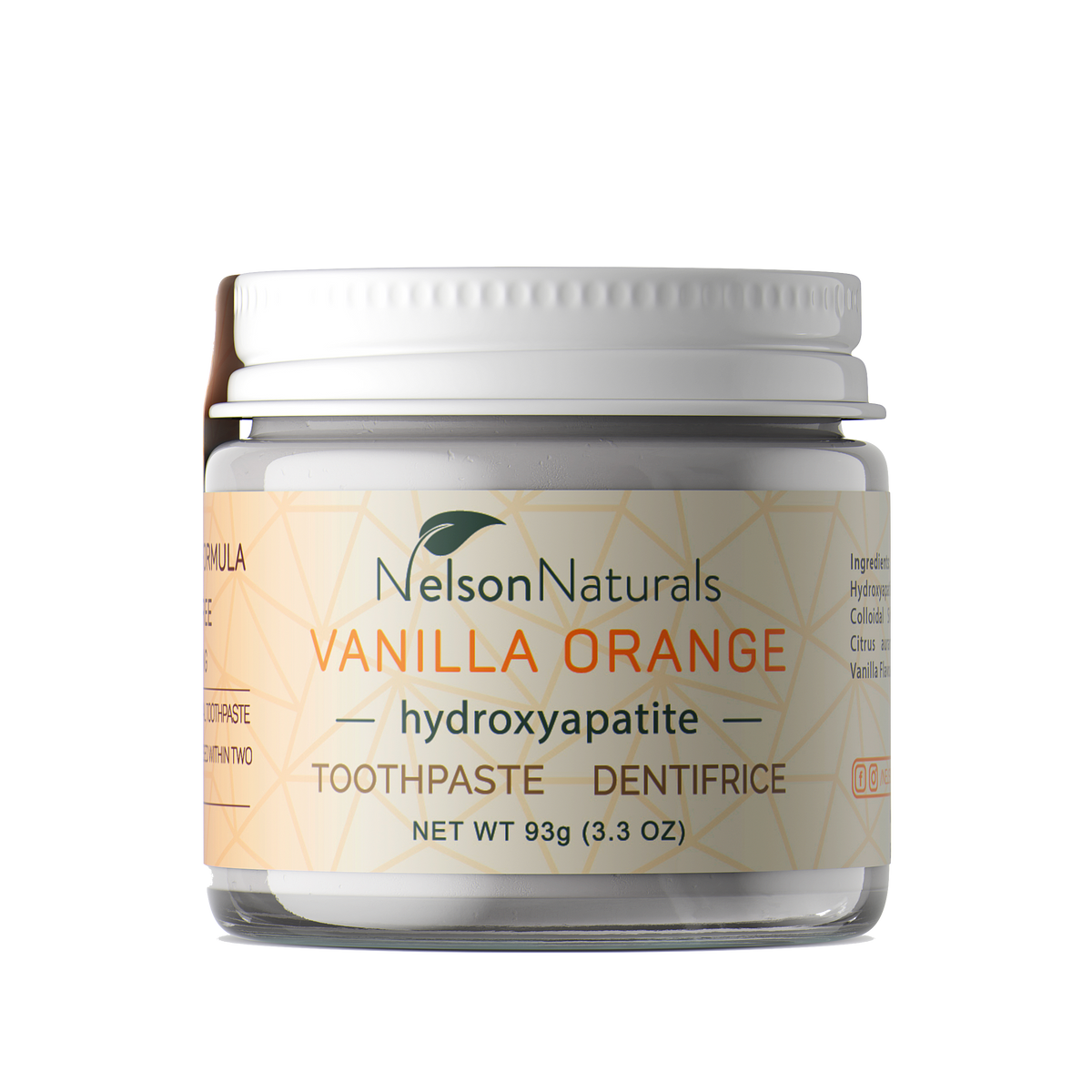 Nelson Naturals Vanilla Orange toothpaste with hydroxyapatite — natural zero waste toothpaste Canada