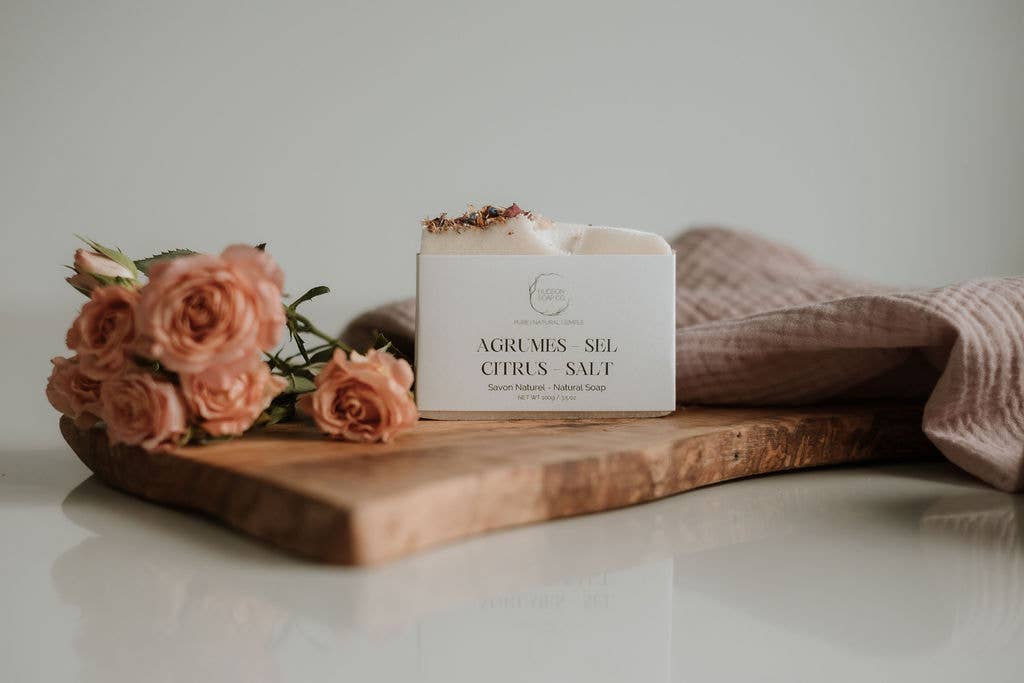 Citrus Salt soap bar texture — natural handmade salt soap bar Canada