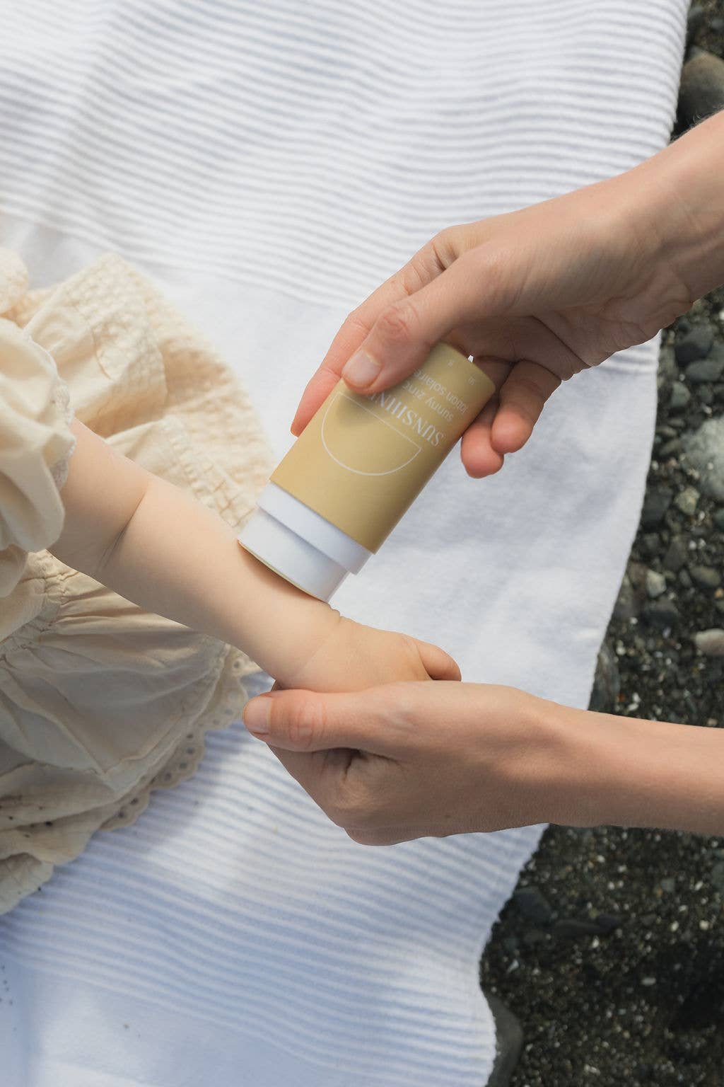 Kids Sun Balm applied — natural mineral sunscreen for kids