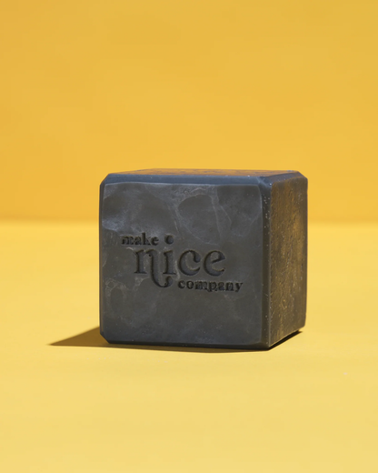 Charcoal Solid Dish Soap close-up — natural plastic-free charcoal dish soap