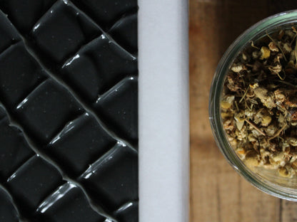 Detox soap bar flat lay — natural detoxifying soap bar