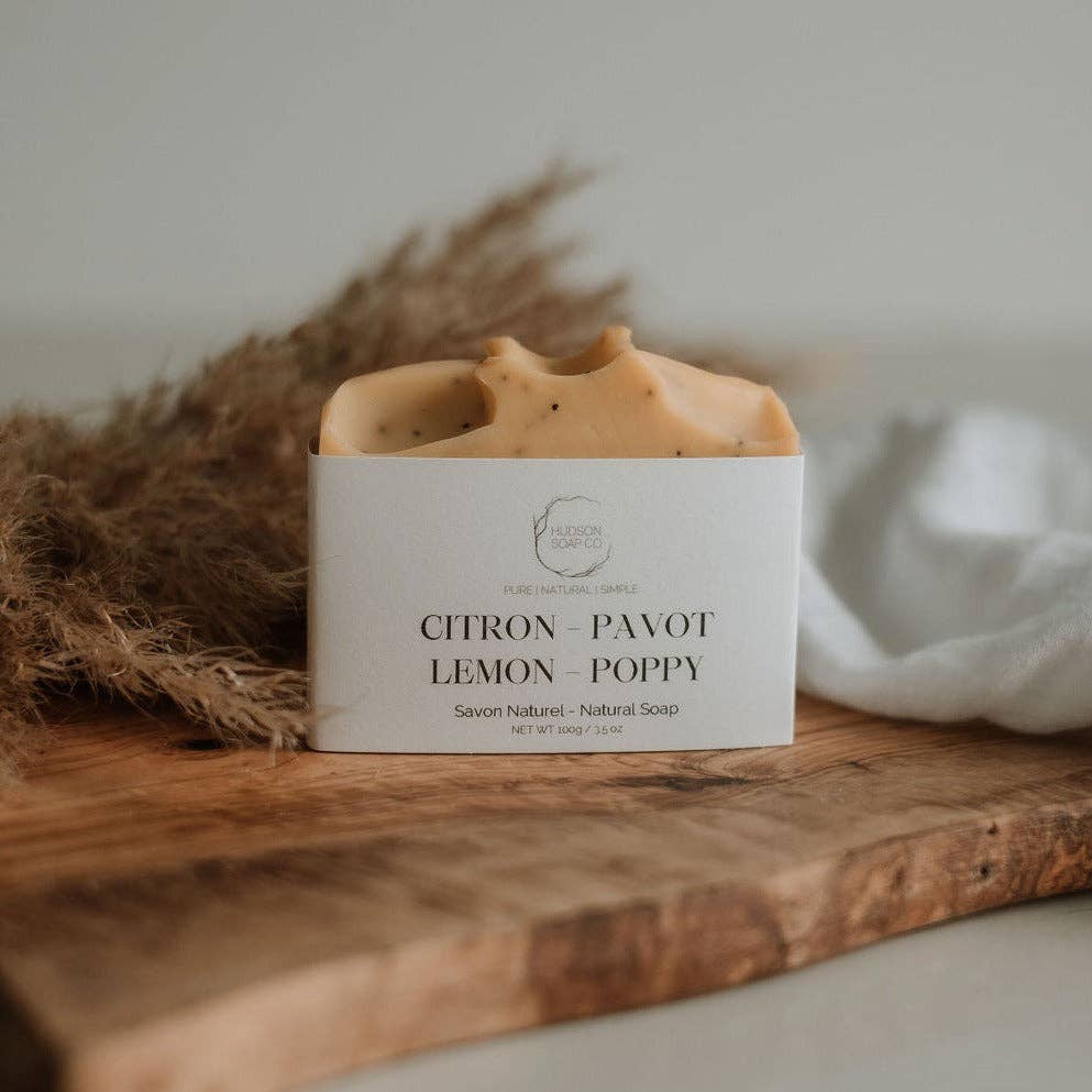 Hudson Soap Co Lemon Poppy natural soap bar — handmade natural soap Canada