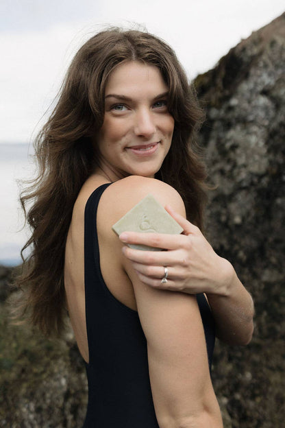 Coastal Garden Soap Bar texture — handmade natural tallow soap bar