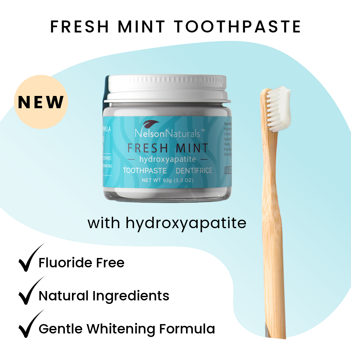 Nelson Naturals Fresh Mint toothpaste close-up — plastic-free natural toothpaste